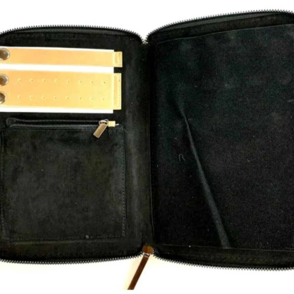 Halston Vegan Leather Gold Jewelry Case Travel Organizer